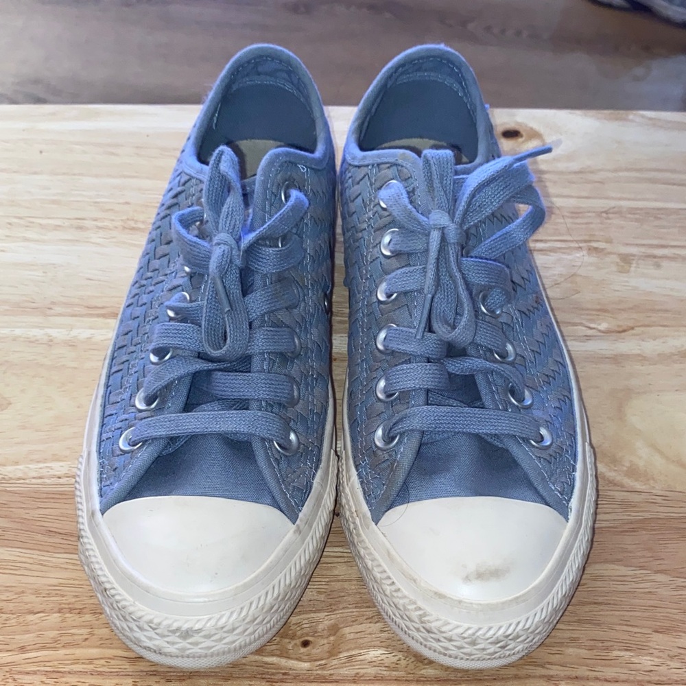 Converse Light Blue Woven Low Top Sneakers